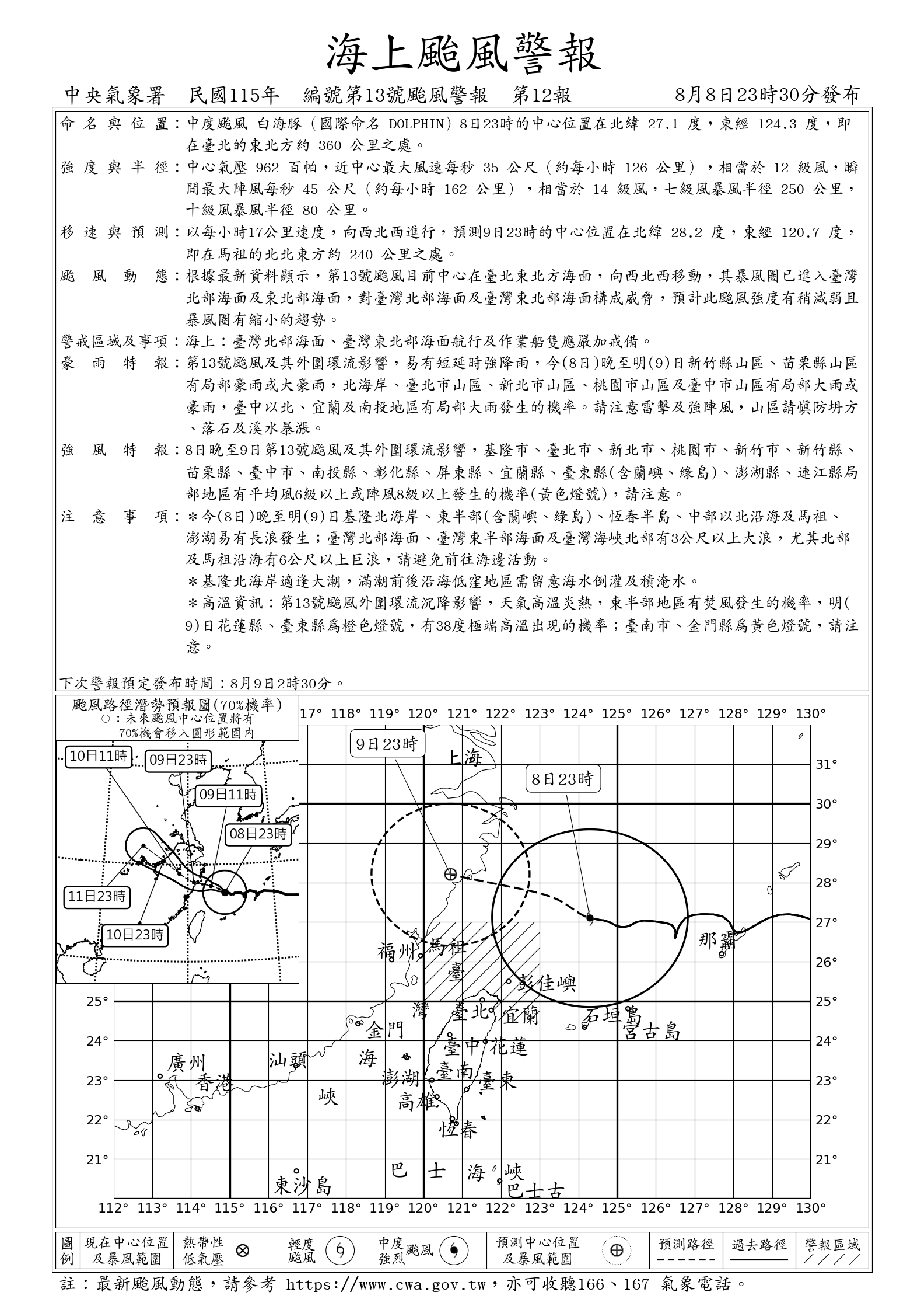 颱風警報單