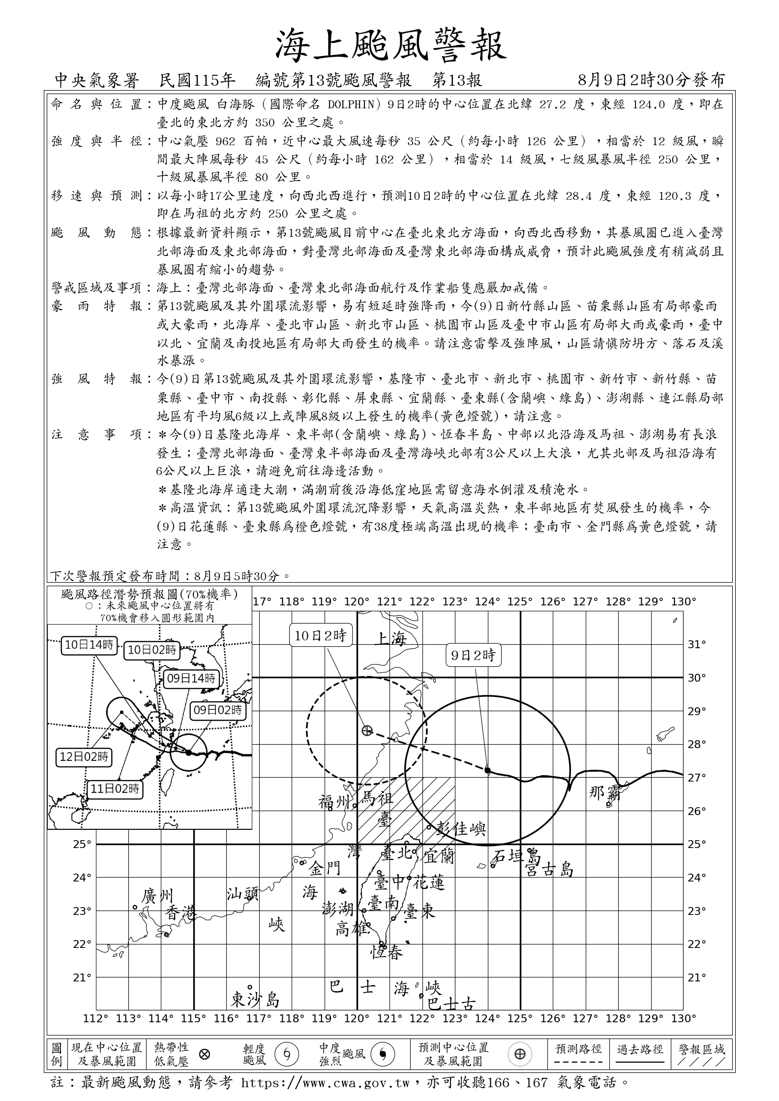 颱風警報單